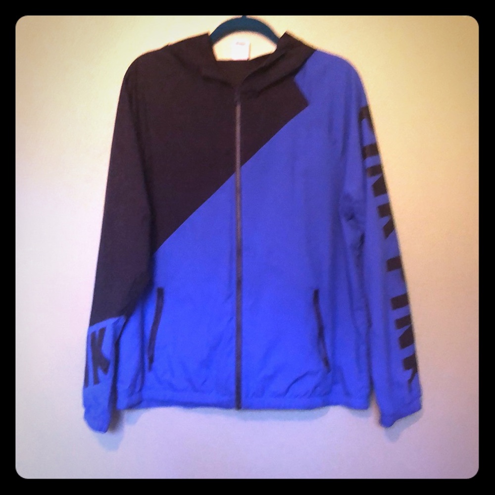 VS PINK anorak jacket blue and black